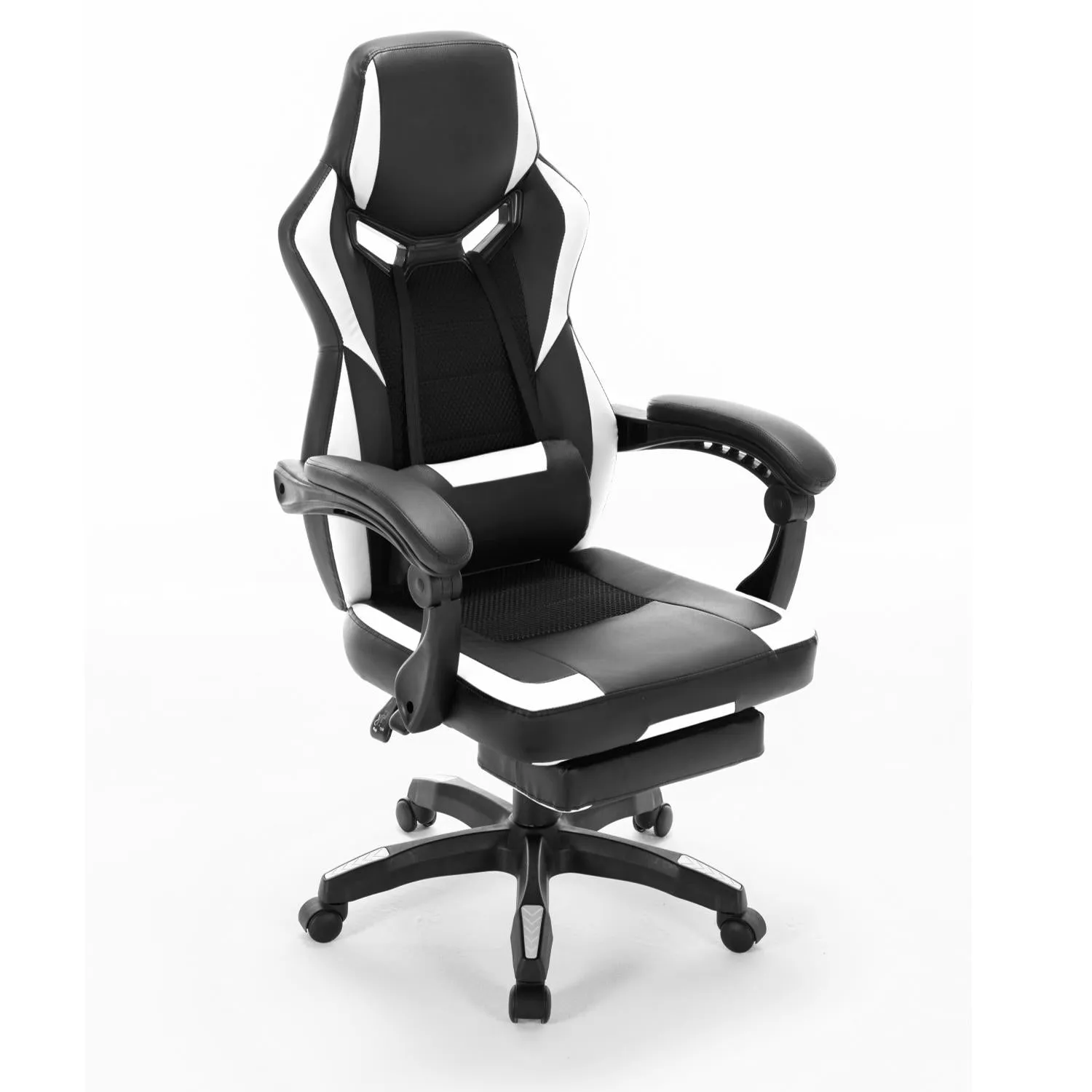 FOOTREST SERIES/ 8221 GAMING CHAIR (BLACK & WHITE)