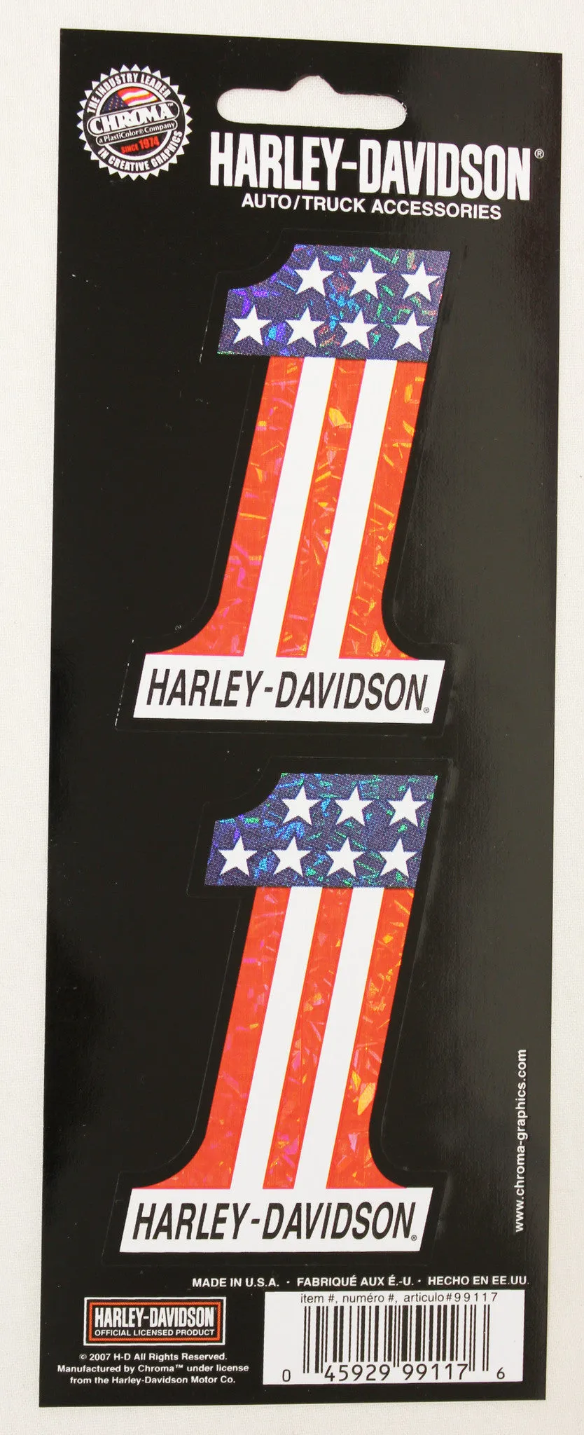 Genuine Harley Davidson USA No 1 logo sticker set