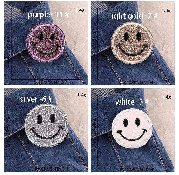 Glitter Smiley Face Stickers - Assorted Colors