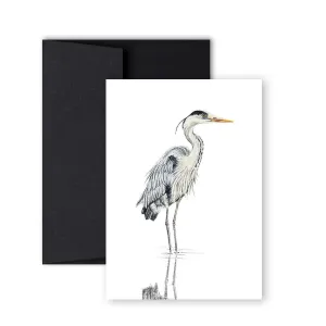 Great blue Heron No1 colored Greeting Card