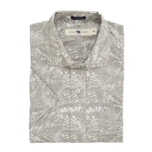 Gulf Palms Linen Blend Short Sleeve Shirt