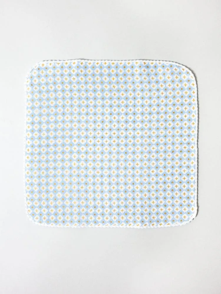 Haikara Little Handkerchief Pattern, Cross Blue