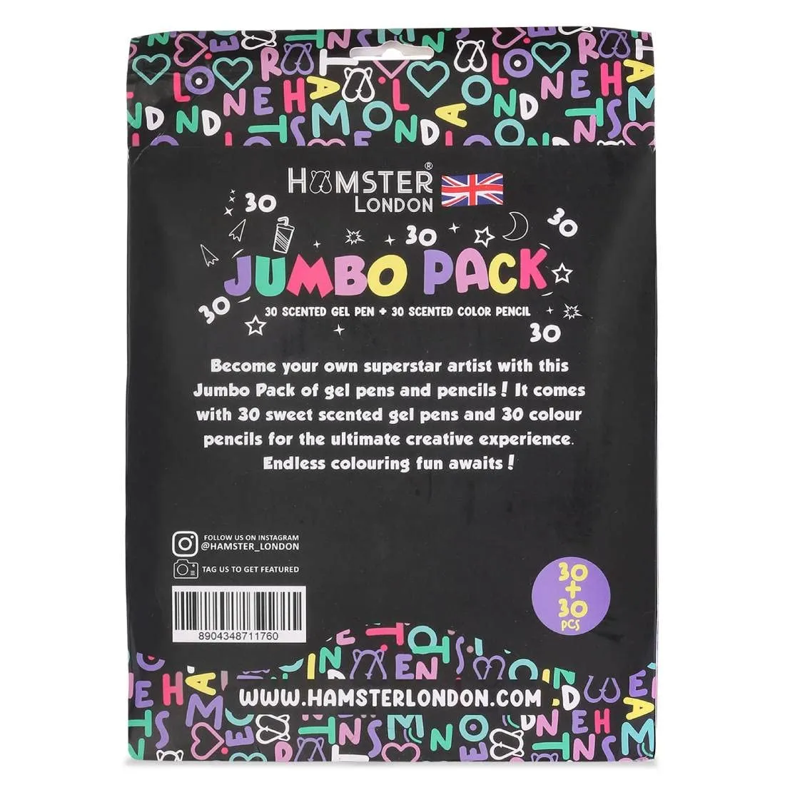 Jumbo Pack of Hamster London Pencil Crayons and Gel Pens