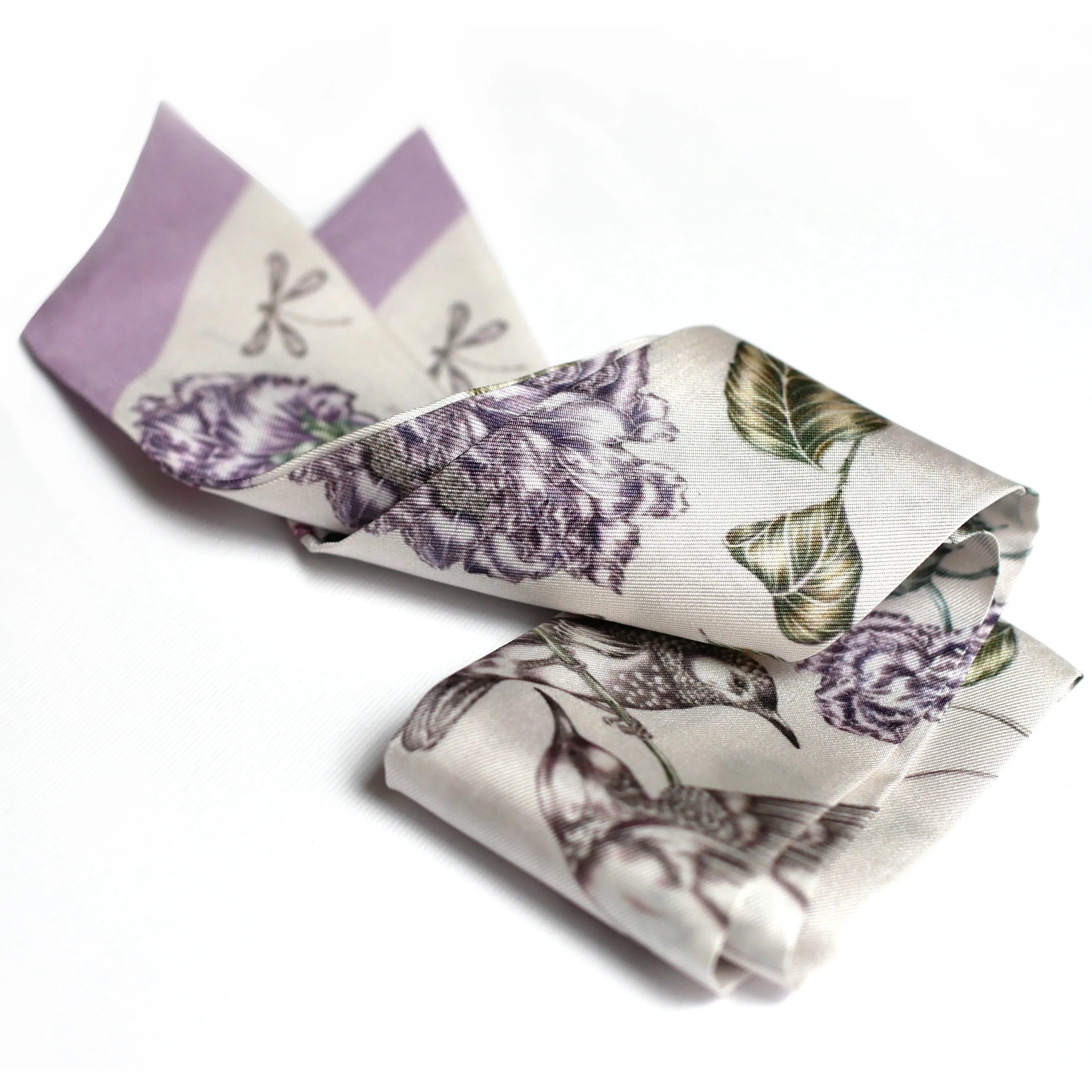 Hummingbird Silk Ribbon Scarf