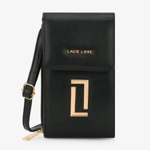 Lavie Luxe Ally24 verticle Black Large Women's 3 comprtment wallet