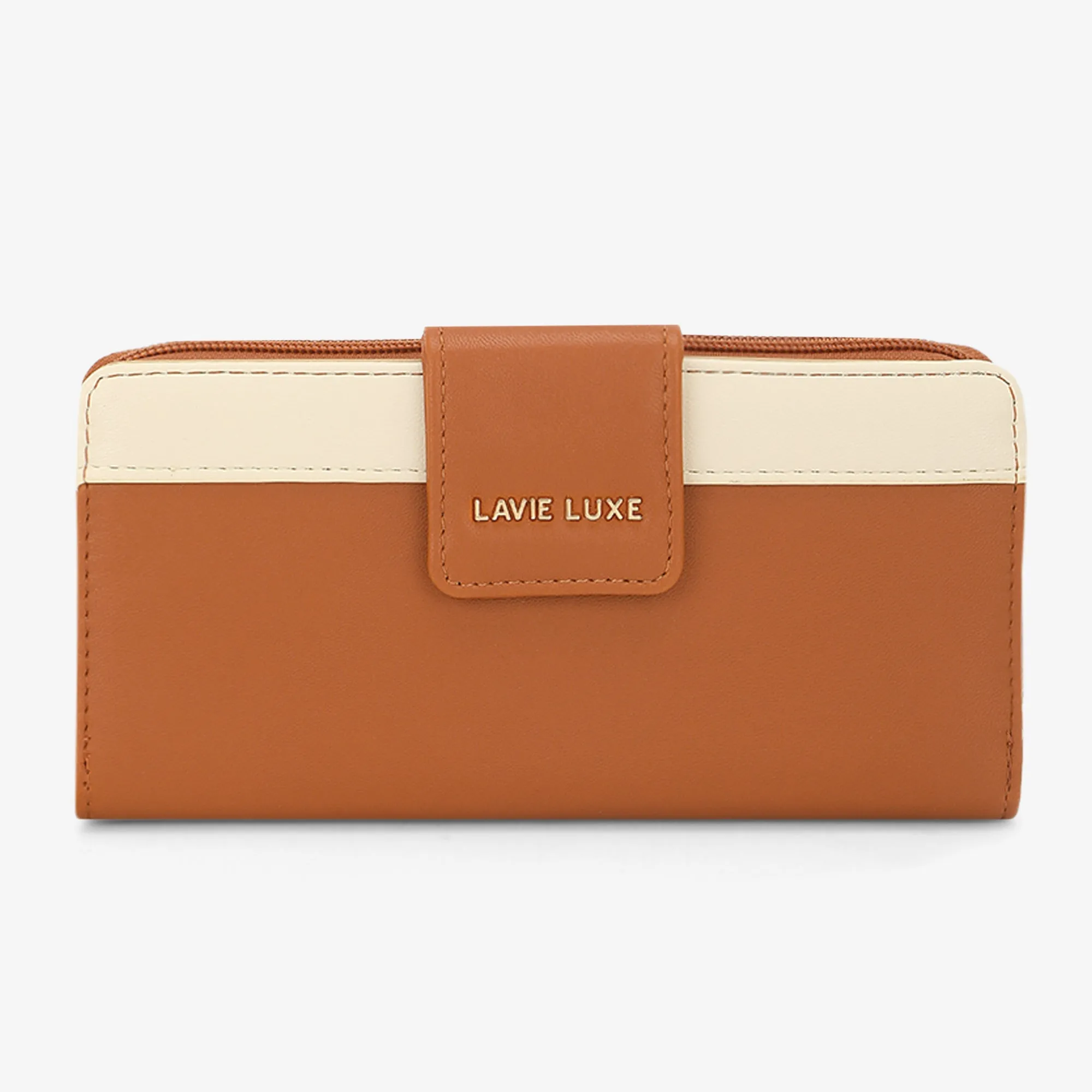 Lavie Luxe Mia 24 Tan Large Women's bifold wallet