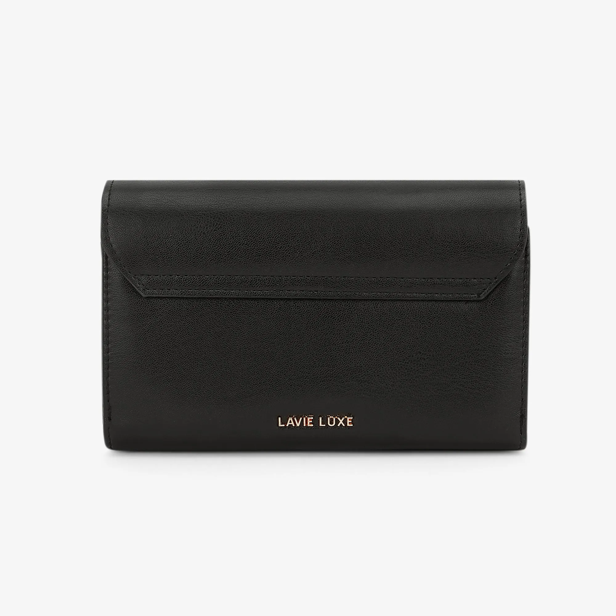 Lavie Luxe Sally24 Black Large Women's horizontal 2 zip wallet