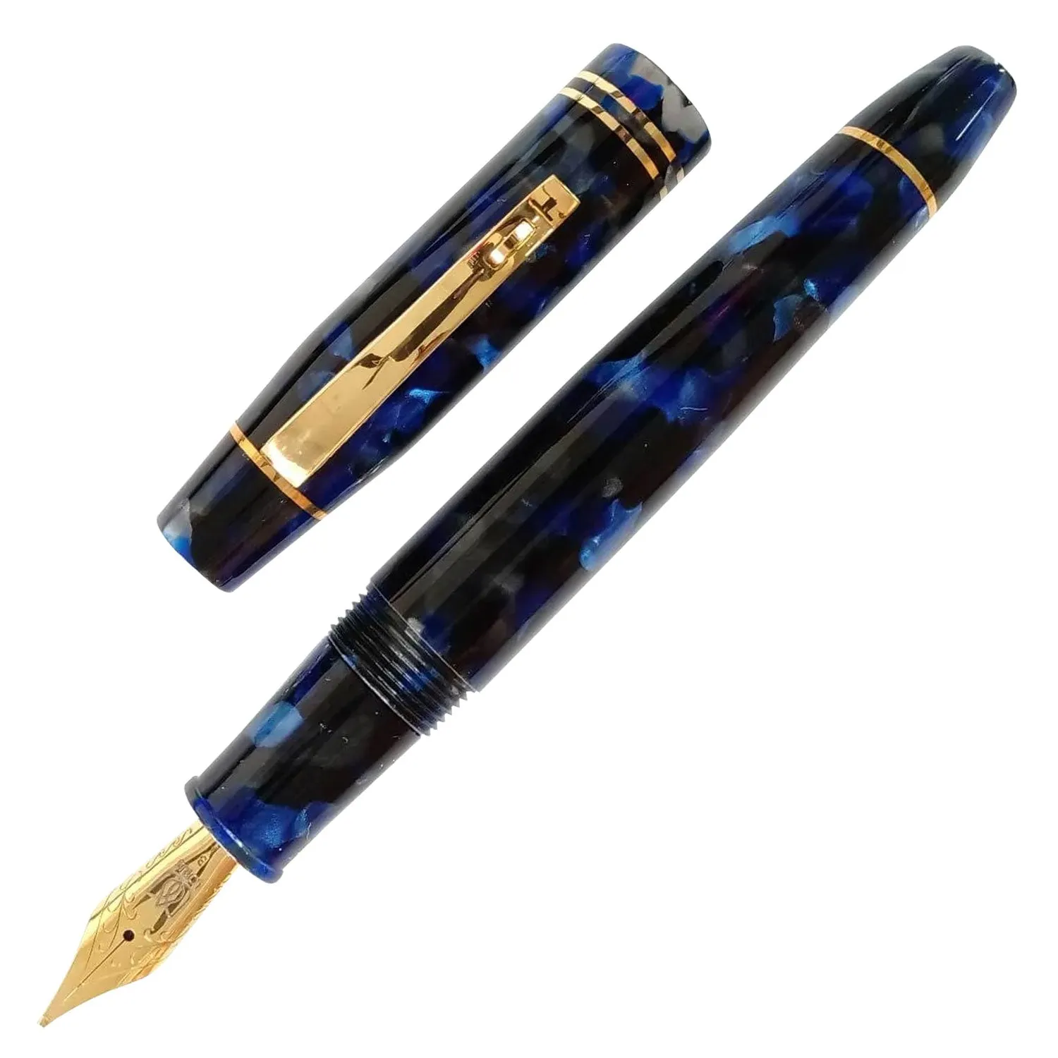 Lotus Pride In Omas Fountain Pen, Blue Imperio - Steel Nib