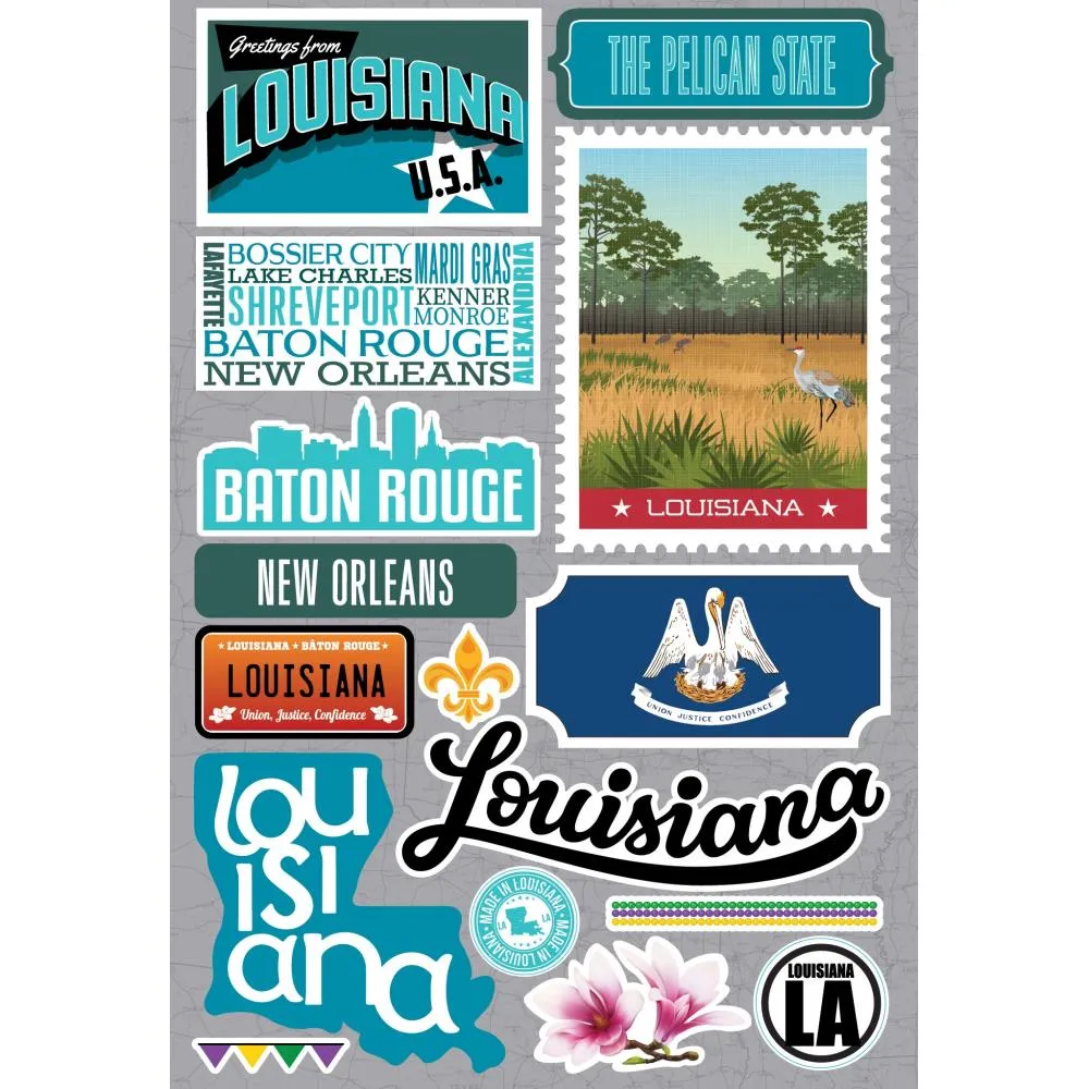 Louisiana 3d stickers 3