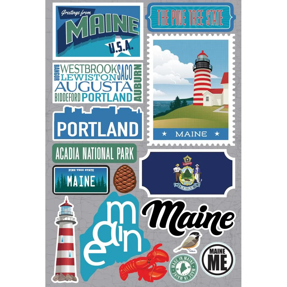 Maine 3d stickers 3