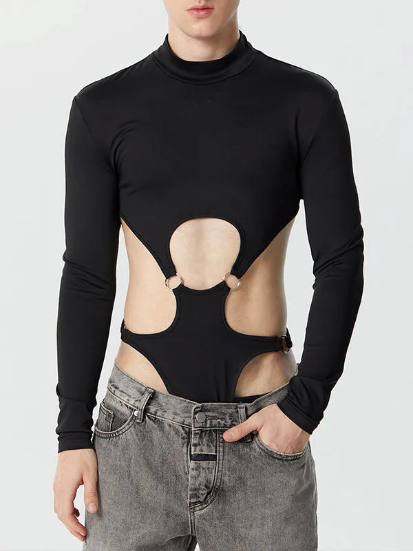 Mens Cutout Deconstruction Ring Linked Bodysuit SKUK39086