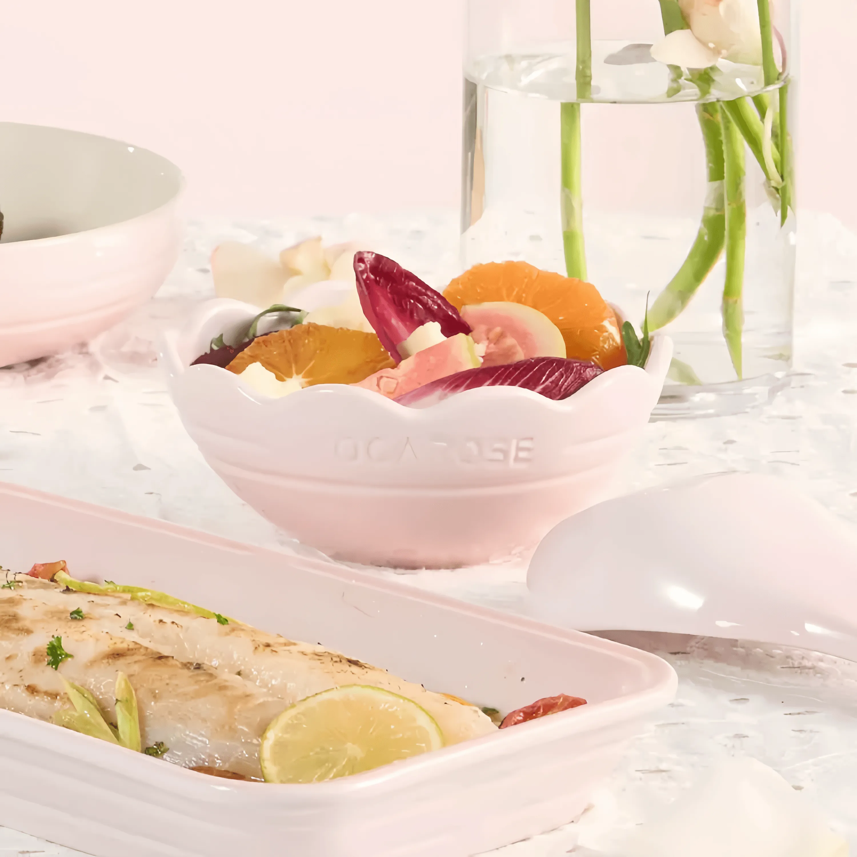 Set of Kitchenware: Mocarose Bowls and Plates Collection