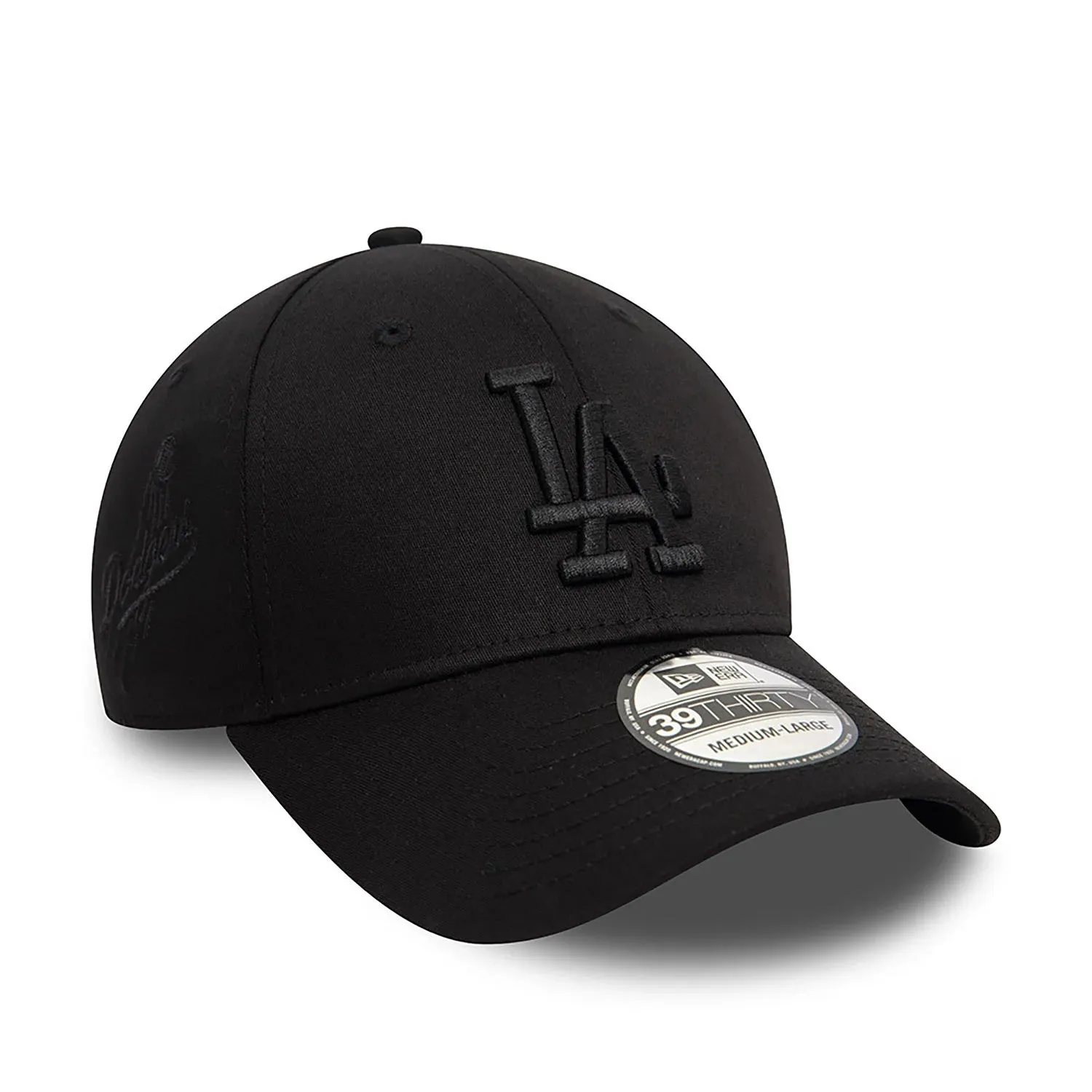 NEW ERA LA Dodgers Monochrome Black 39THIRTY Stretch Fit Cap