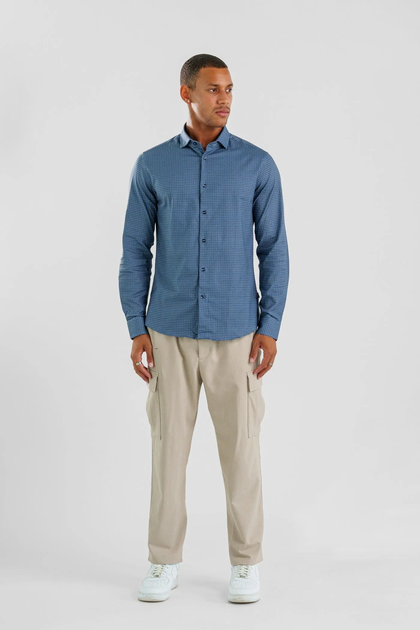 NOVA - Dusk Blue Rectangular Long Sleeve Shirt