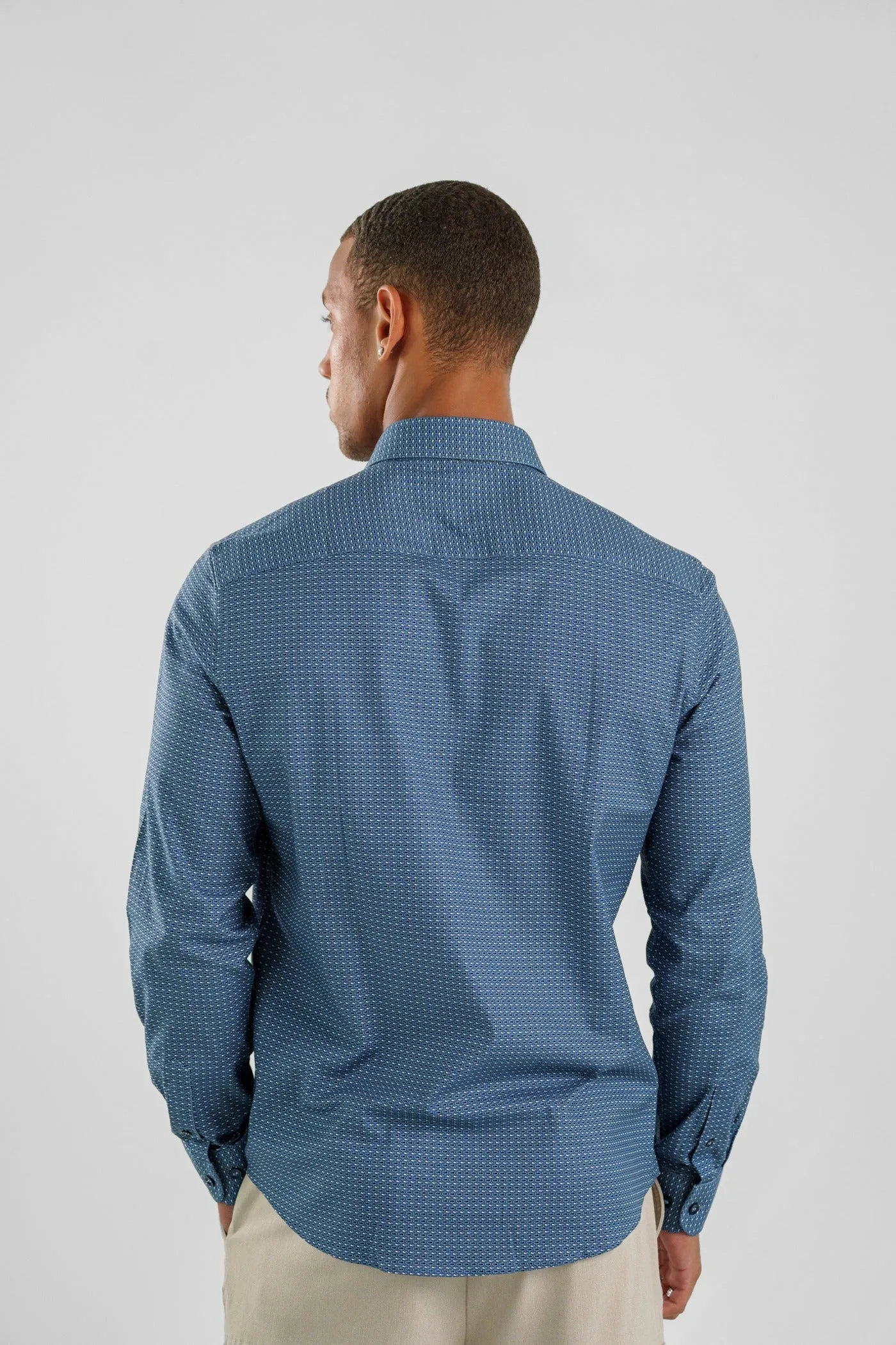 NOVA - Dusk Blue Rectangular Long Sleeve Shirt