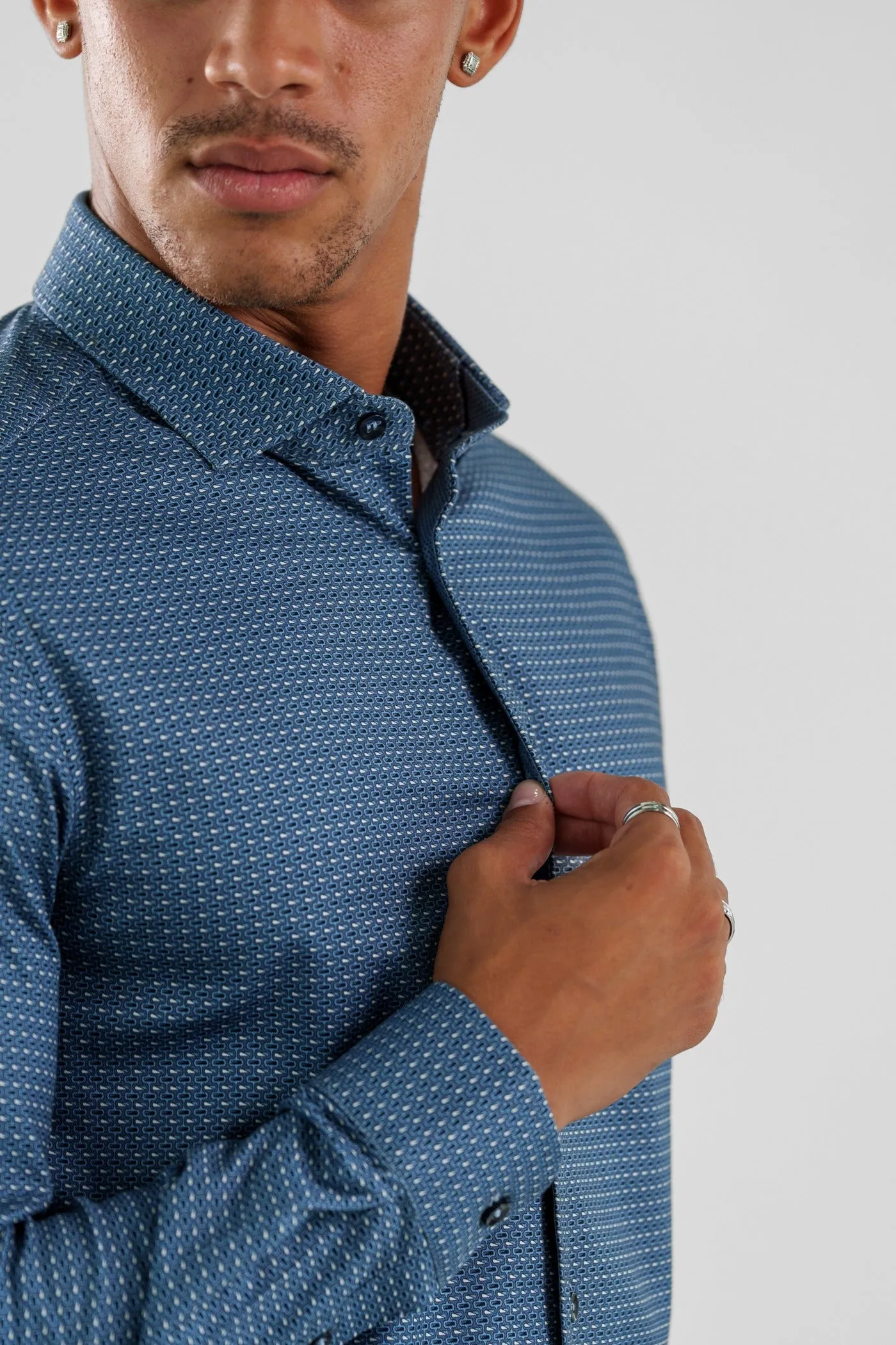 NOVA - Dusk Blue Rectangular Long Sleeve Shirt