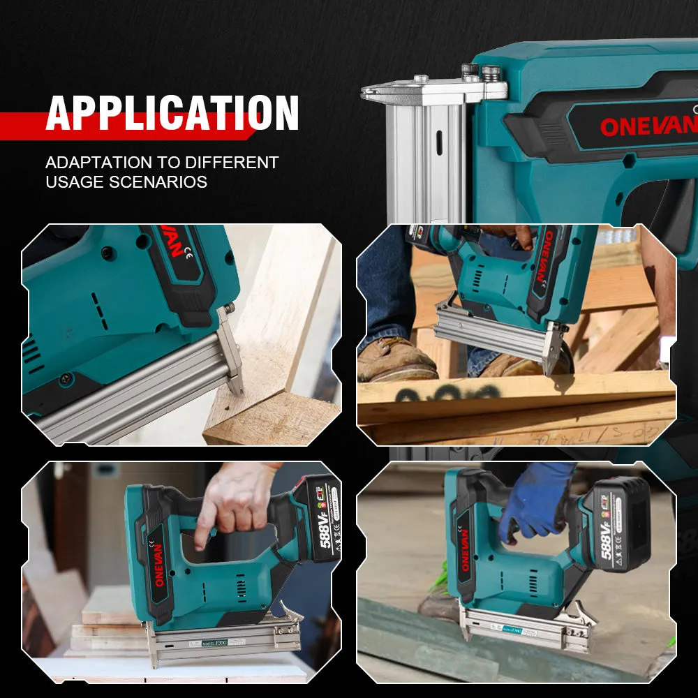 ONEVAN 18V Handheld Planer & F30G Staple Gun Brushless Cordless 2‑Pc. Combo Kit 6.0Ah