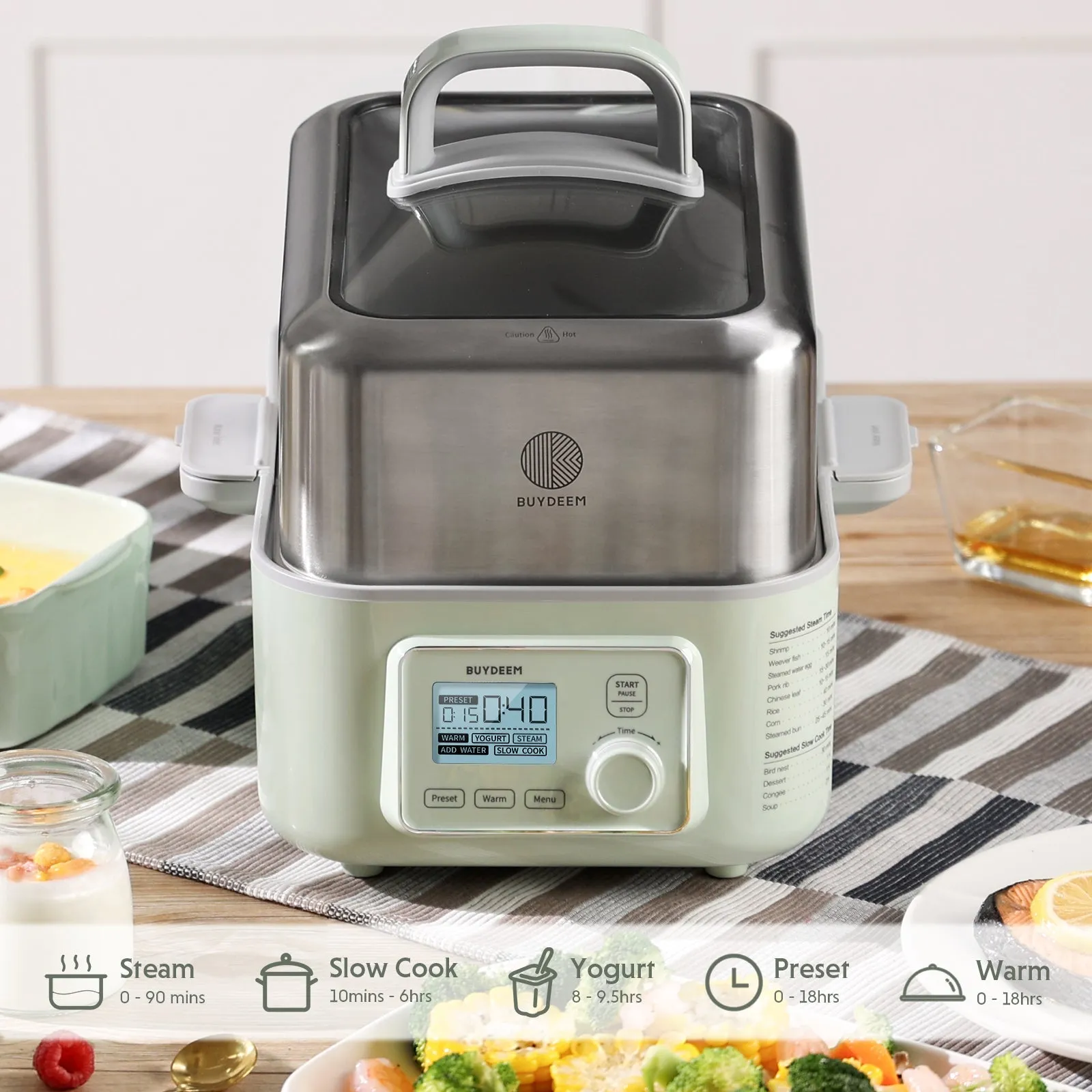 (OPEN BOX) Electric Food Steamer, 5QT (Stew Pots Not Included)