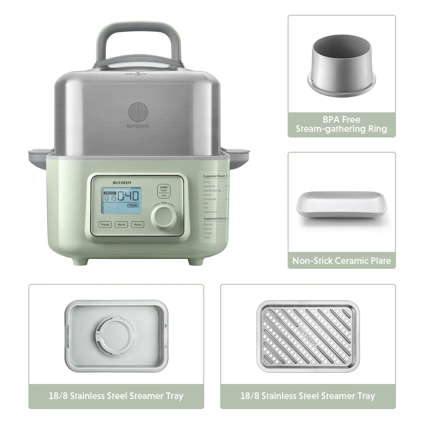 (OPEN BOX) Electric Food Steamer, 5QT (Stew Pots Not Included)