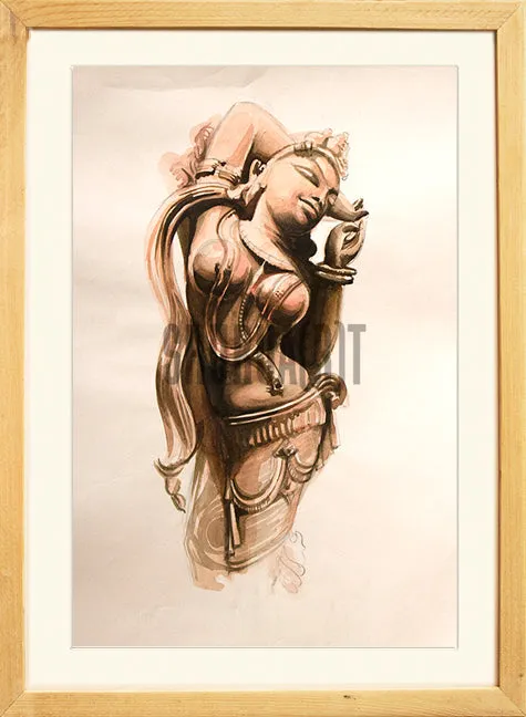 Painting of an Ancient Indian Sculpture