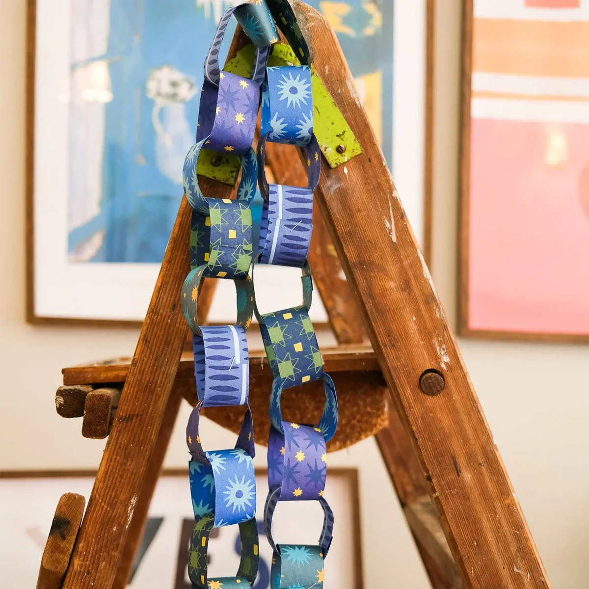 Paper Chain Blue and Yellow