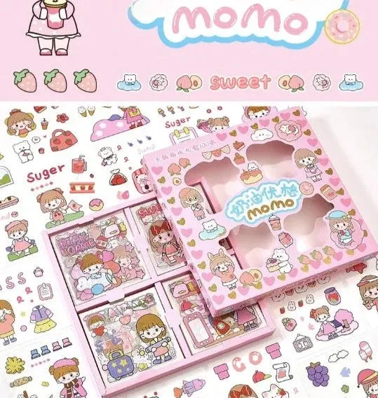 PET Girl Cute Gift MOMO Stickers Box