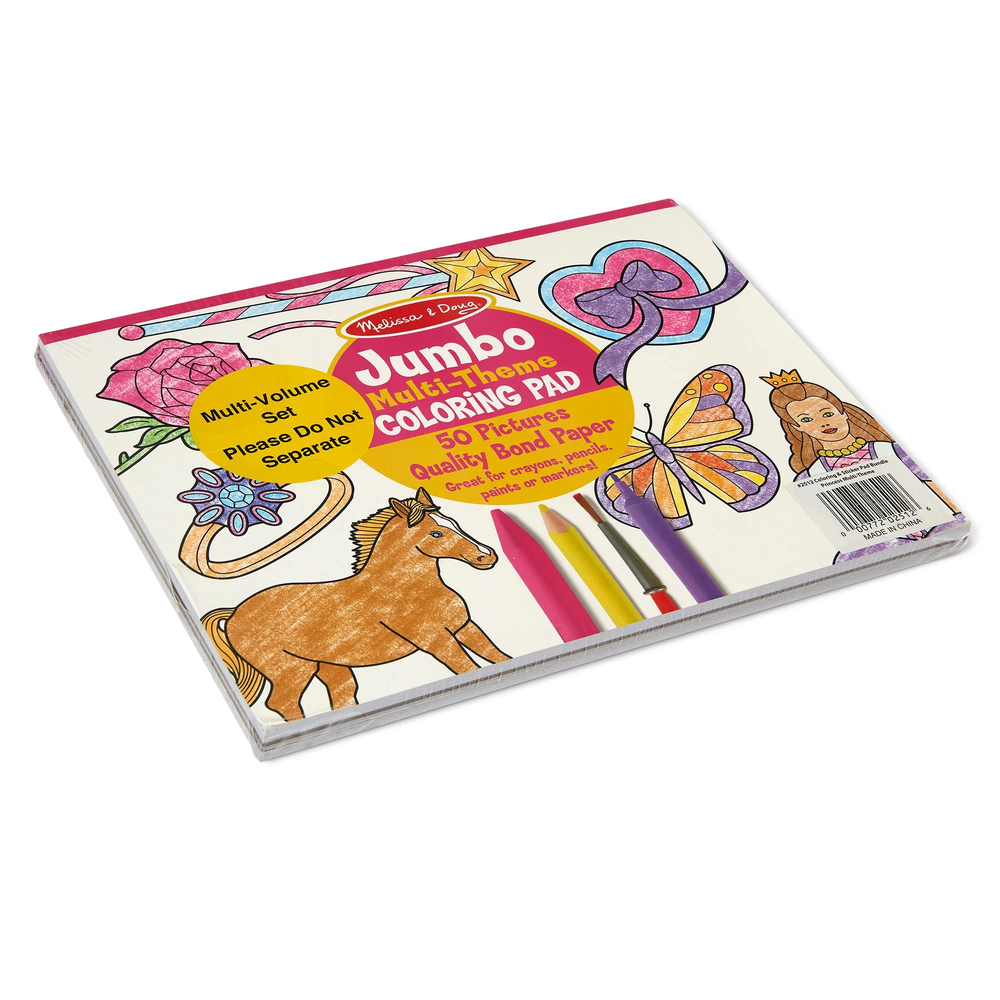 Princess, Fairy, Animals & More Coloring and Sticker Pad Bundle