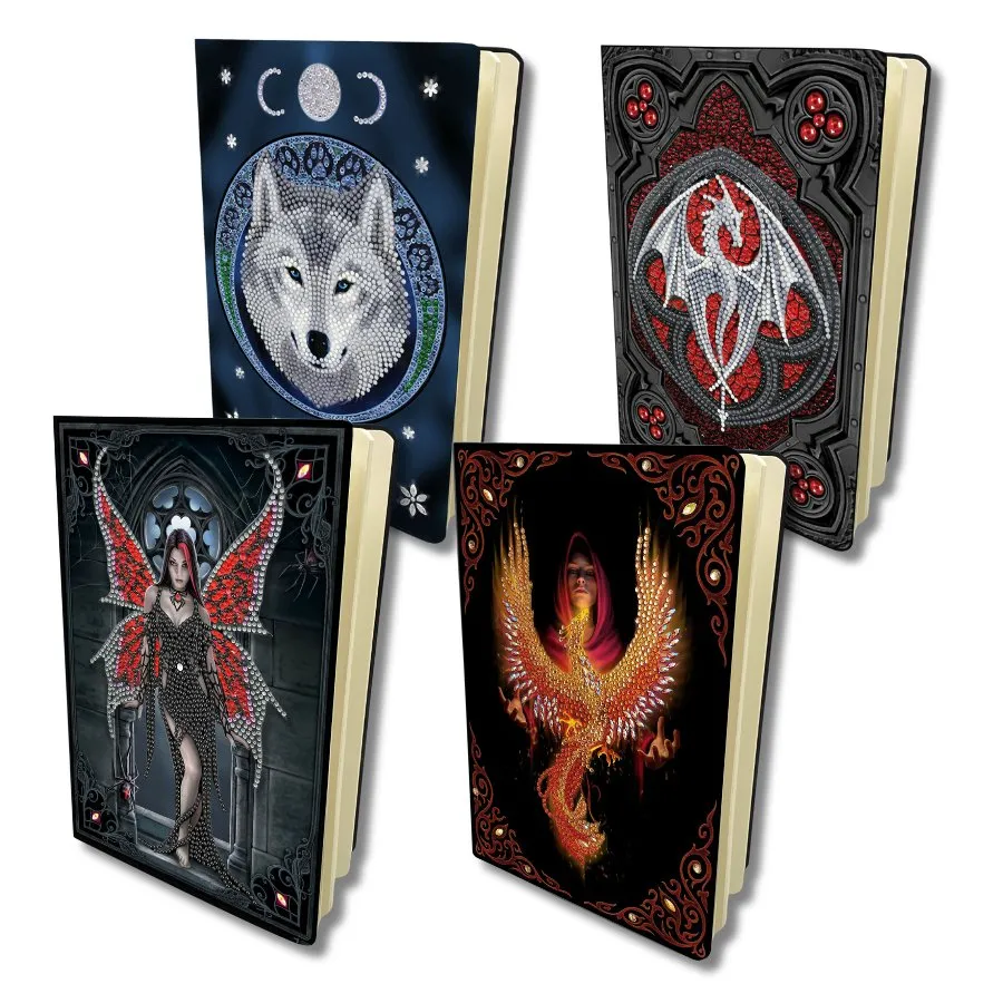 "Lunar Wolf" by Anne Stokes Crystal Art Notebook 26x18cm