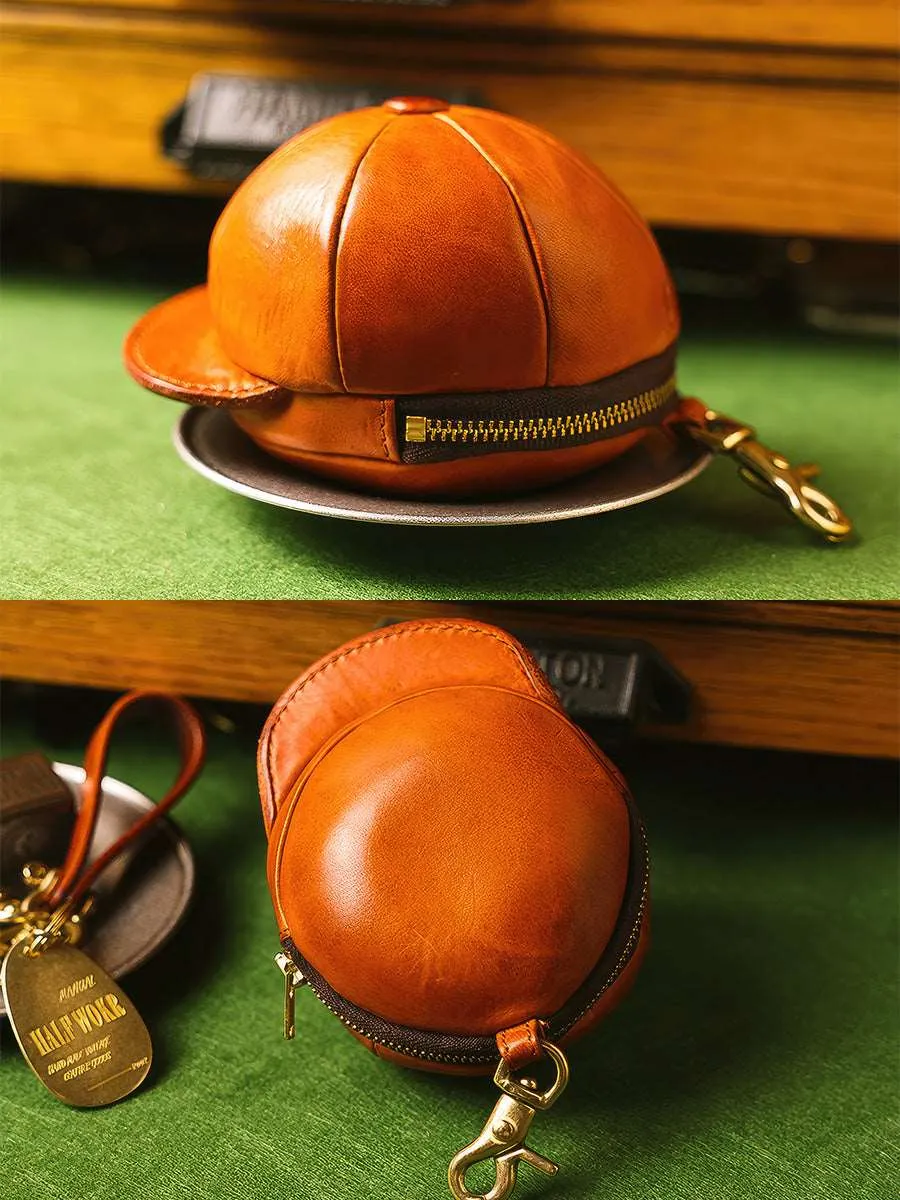 Retro Handmade Cap Shape Leather Pouch