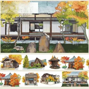 Retro Landscape Japanese Decorative PET Washi Tape