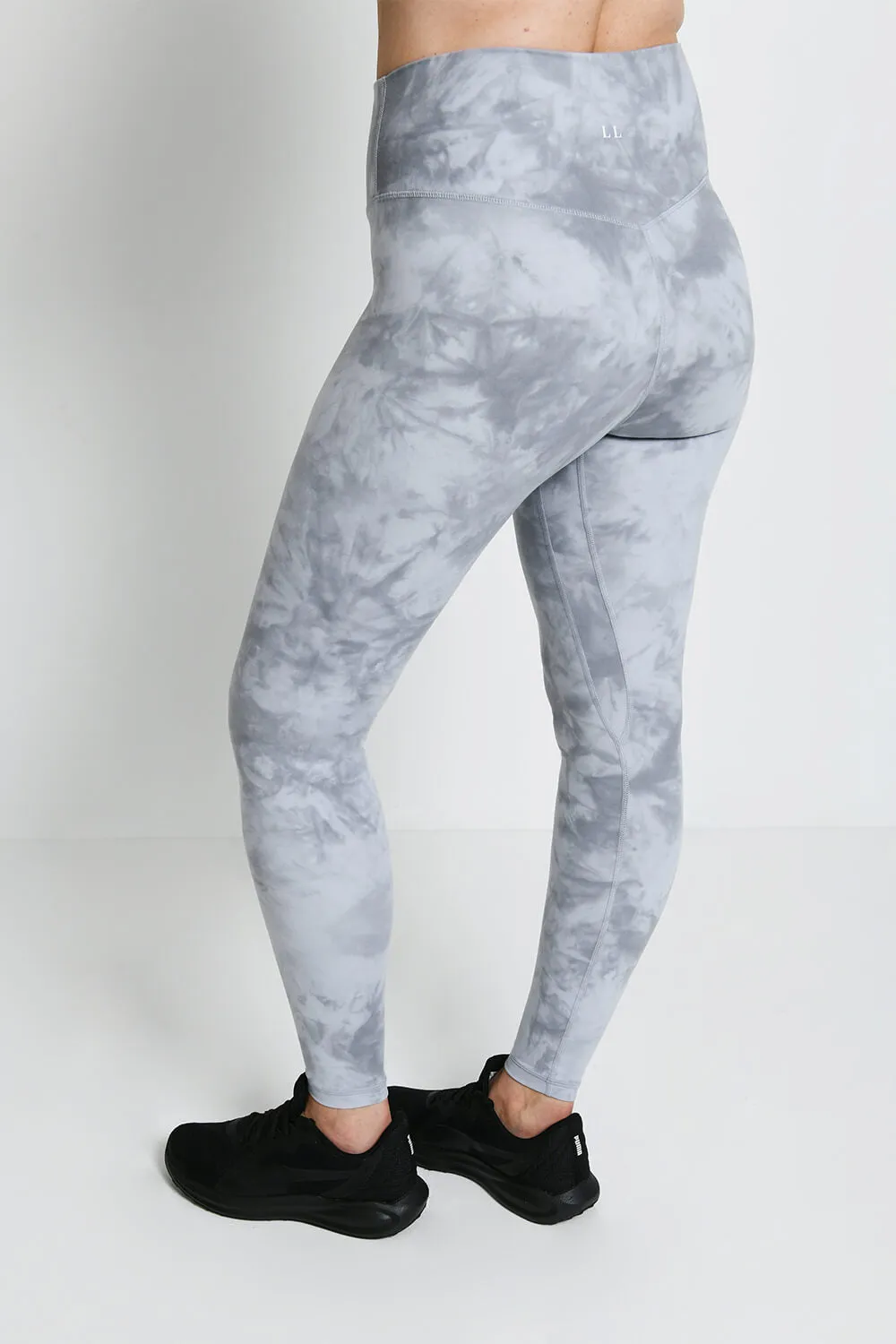 Revitalise High Waisted Leggings - Sky Grey Tie Dye