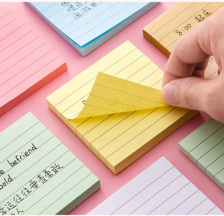 Simple Lined Yellow Sticky Notes Pad