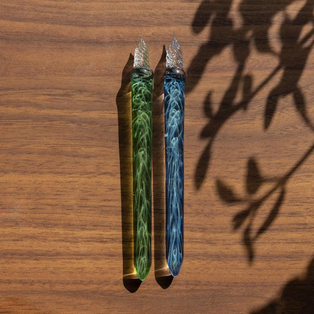 Smoke in Azure Glass Dip Pen