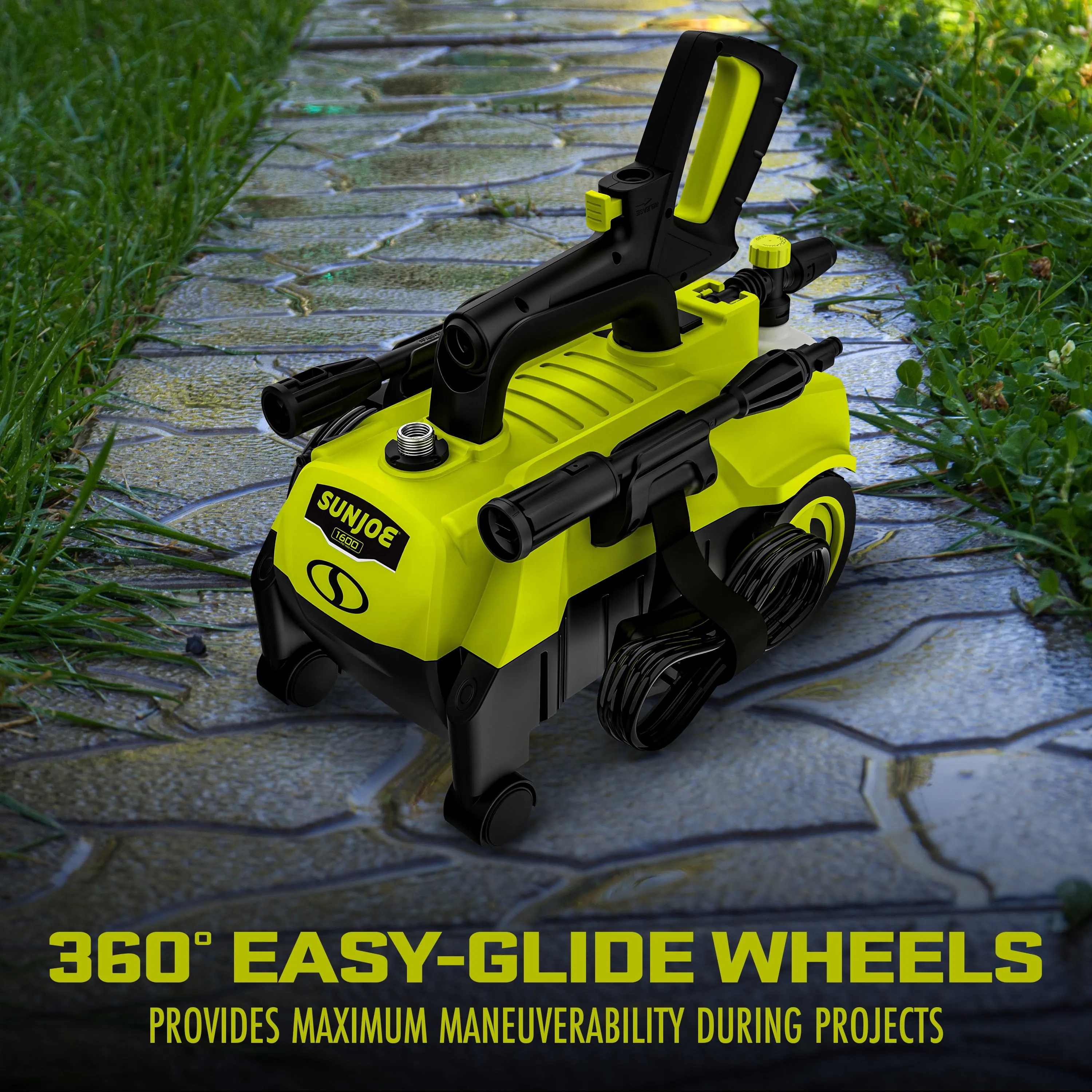 Sun Joe SPX3160 Electric Pressure Washer | 11-Amp | Ultra-Portable | 360º Rotating Wheels