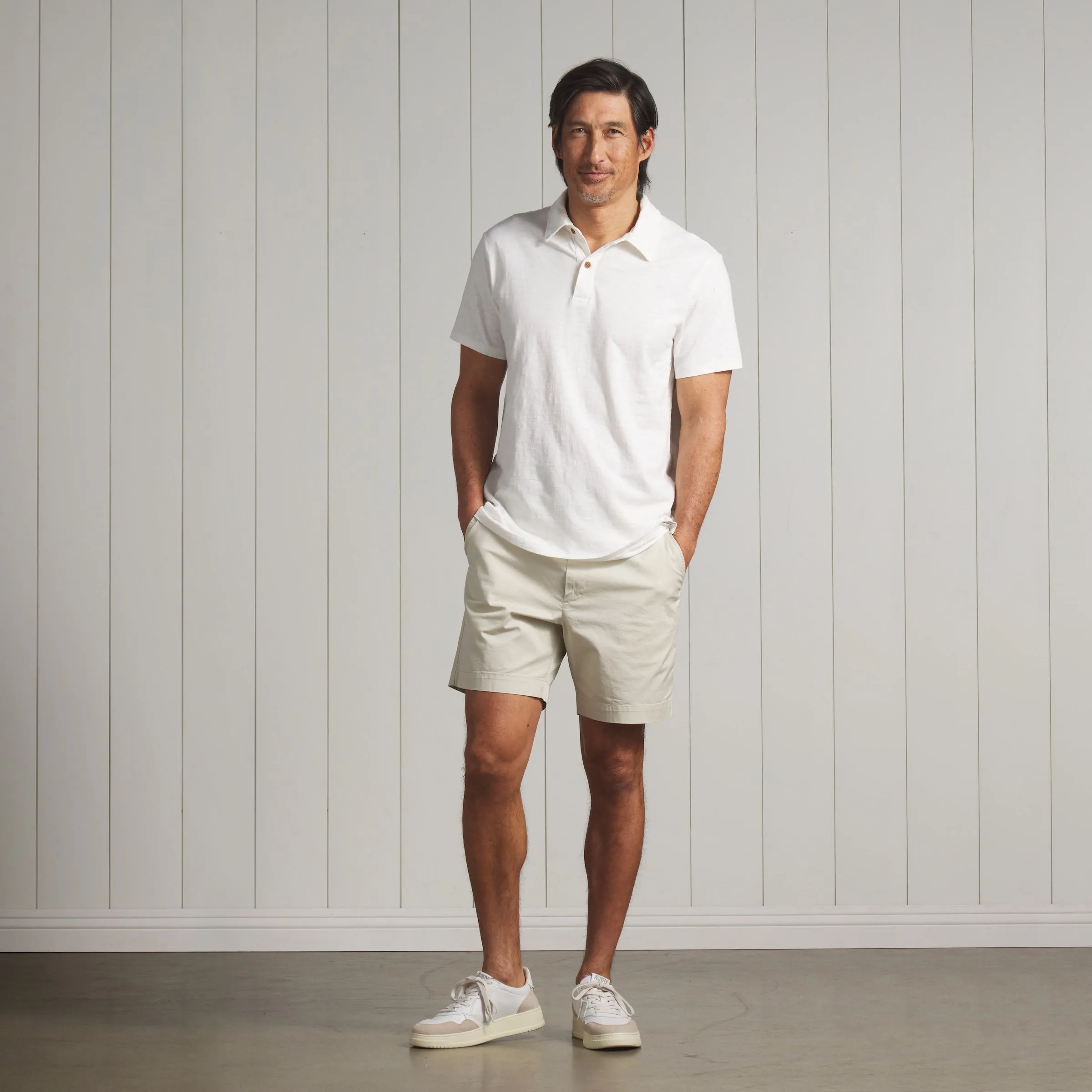 Sunwashed 2 Button Polo - White