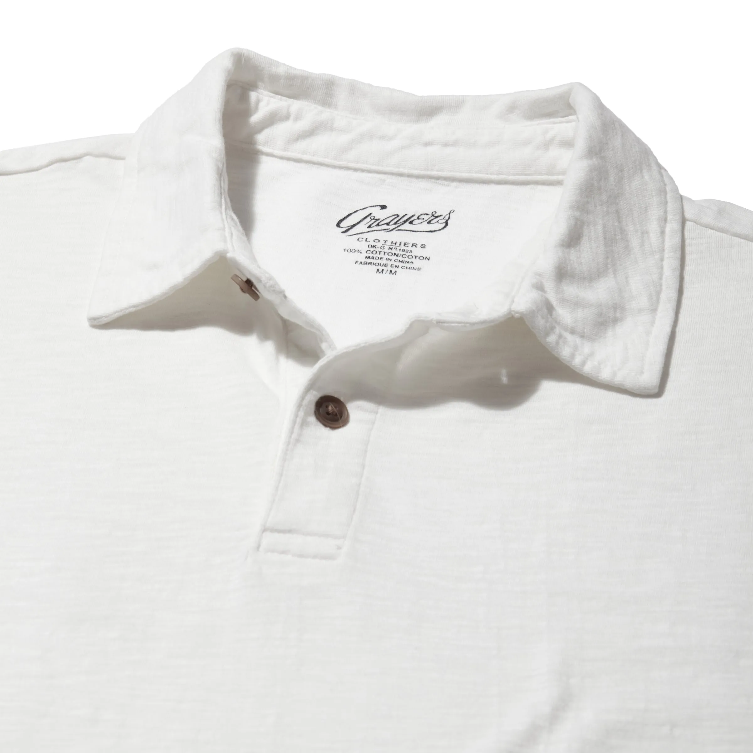 Sunwashed 2 Button Polo - White