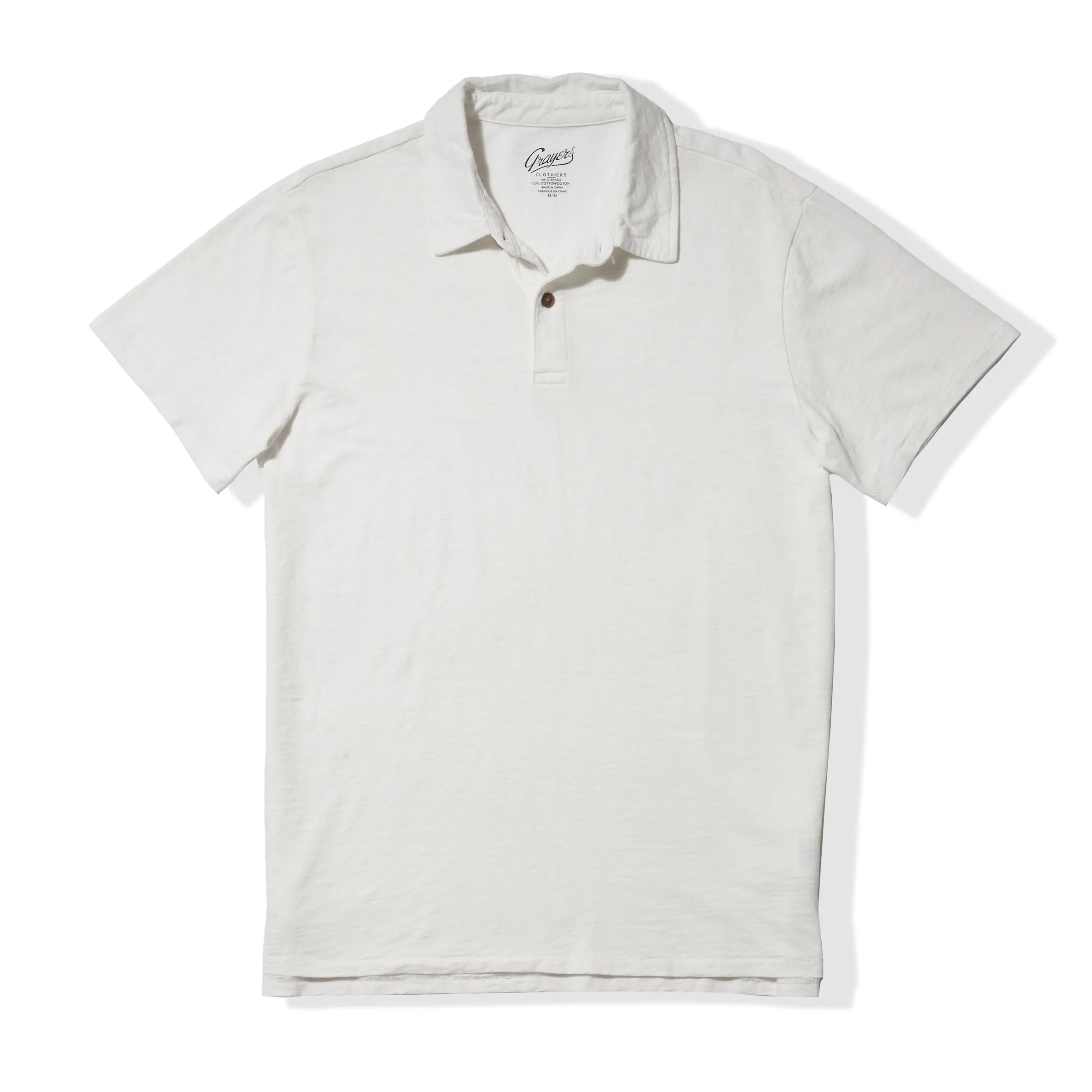 Sunwashed 2 Button Polo - White