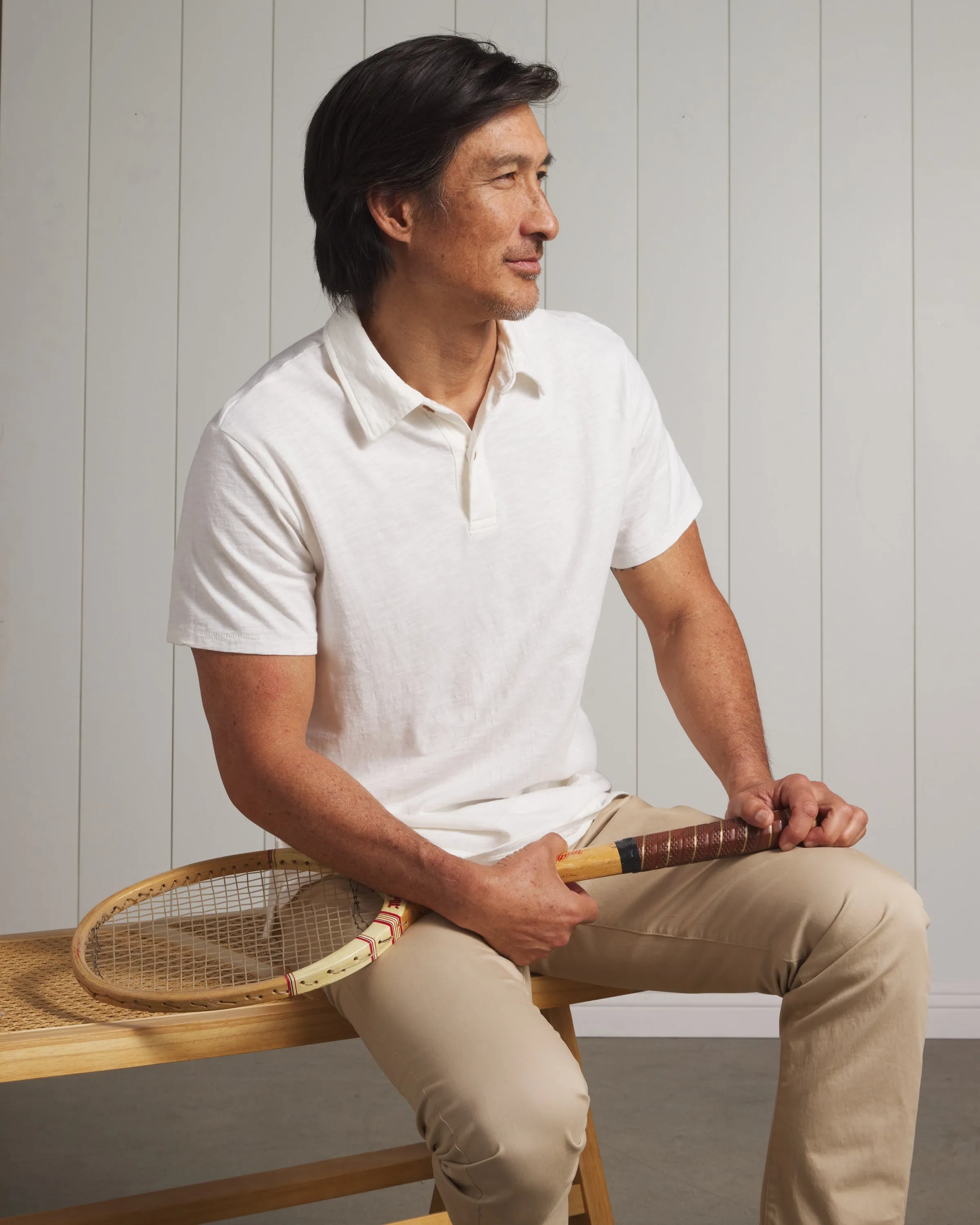 Sunwashed 2 Button Polo - White