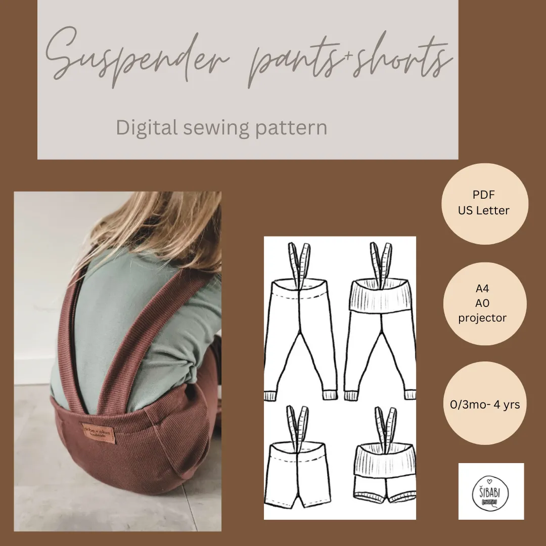 Suspender Leggings Shorts Sewing Pattern