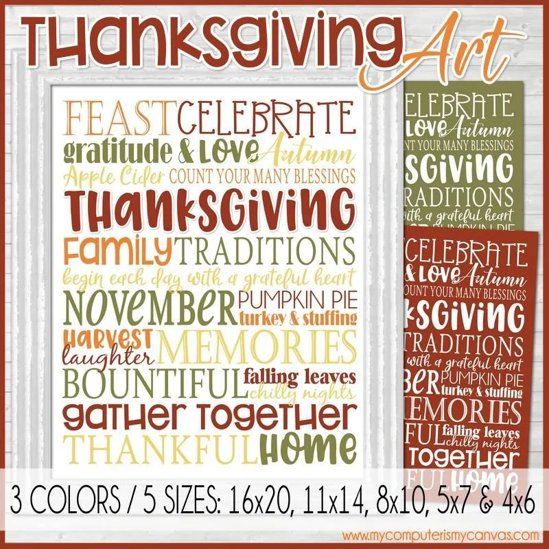 Thanksgiving {November} SUBWAY ART PRINTABLE