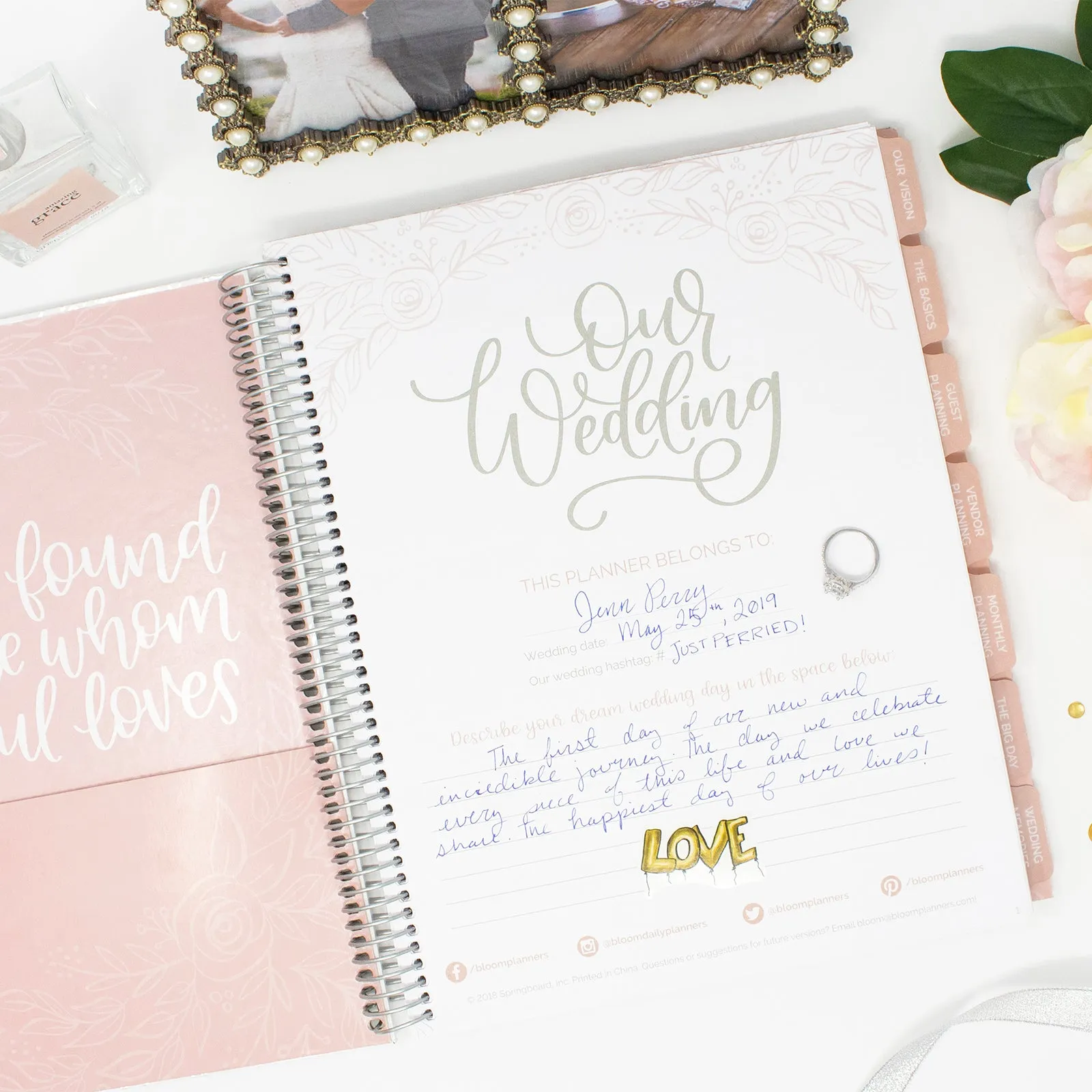 Wedding Planner & Calendar, Silver Floral