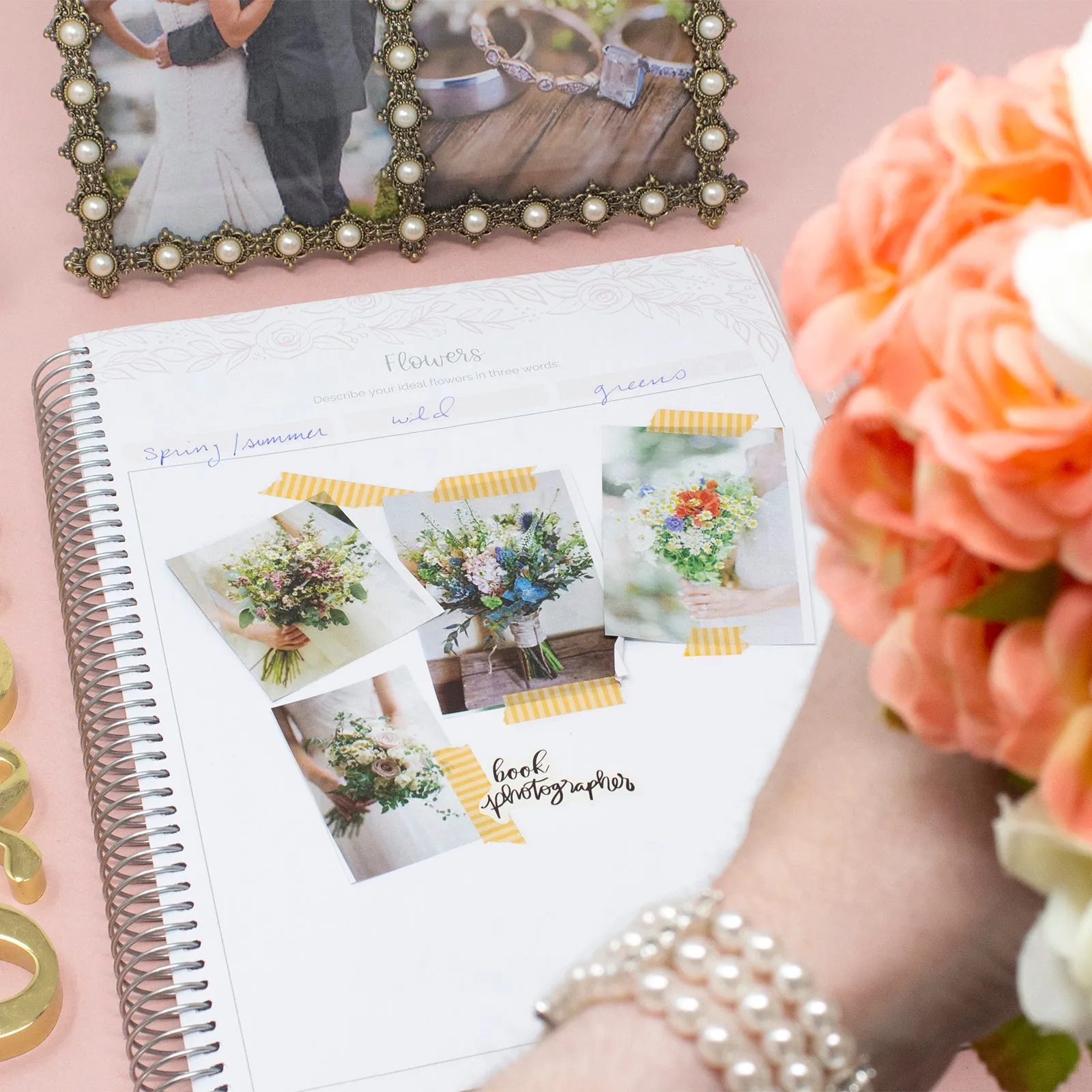 Wedding Planner & Calendar, Silver Floral