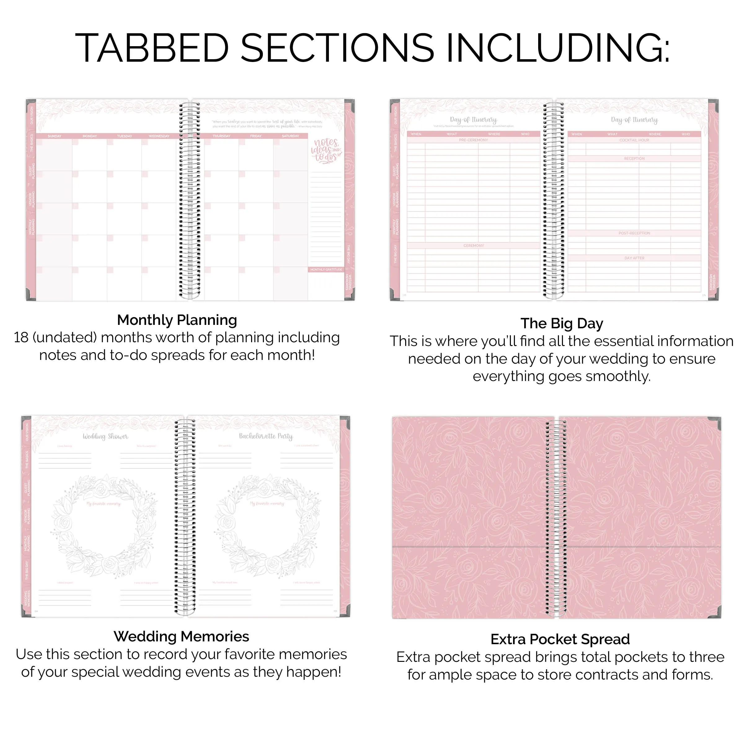 Wedding Planner & Calendar, Silver Floral