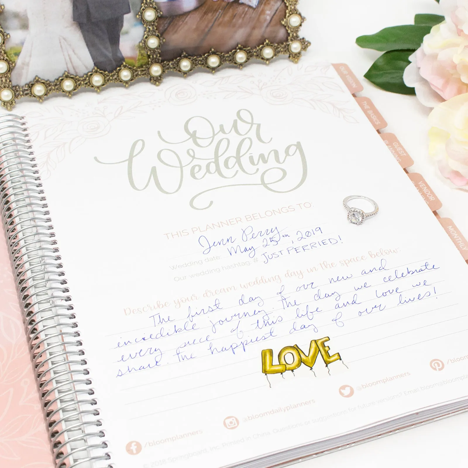 Wedding Planner & Calendar, Silver Floral