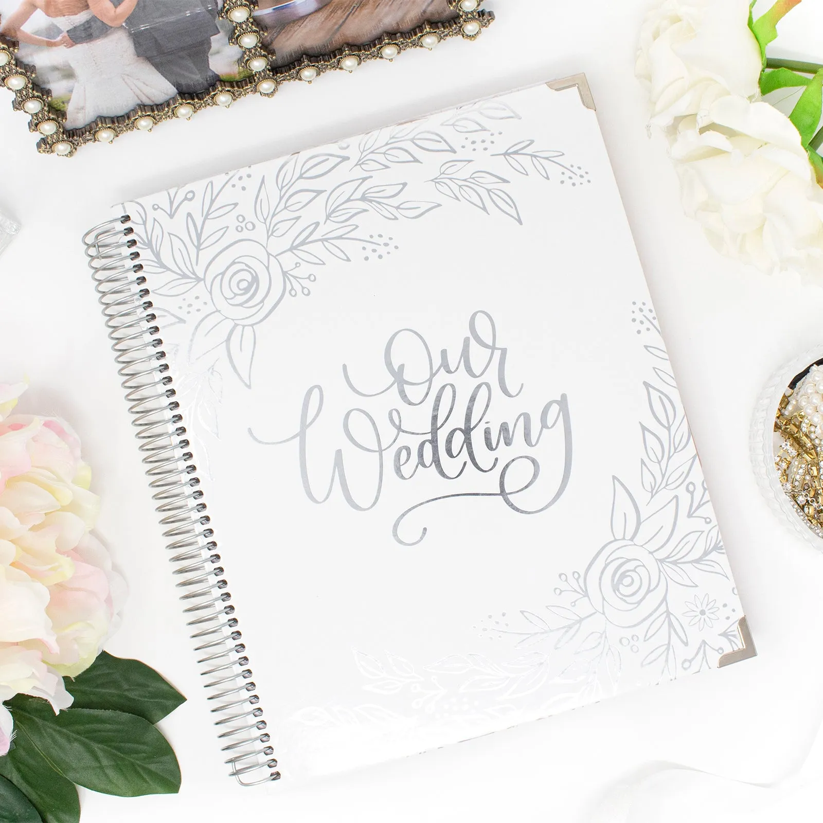 Wedding Planner & Calendar, Silver Floral