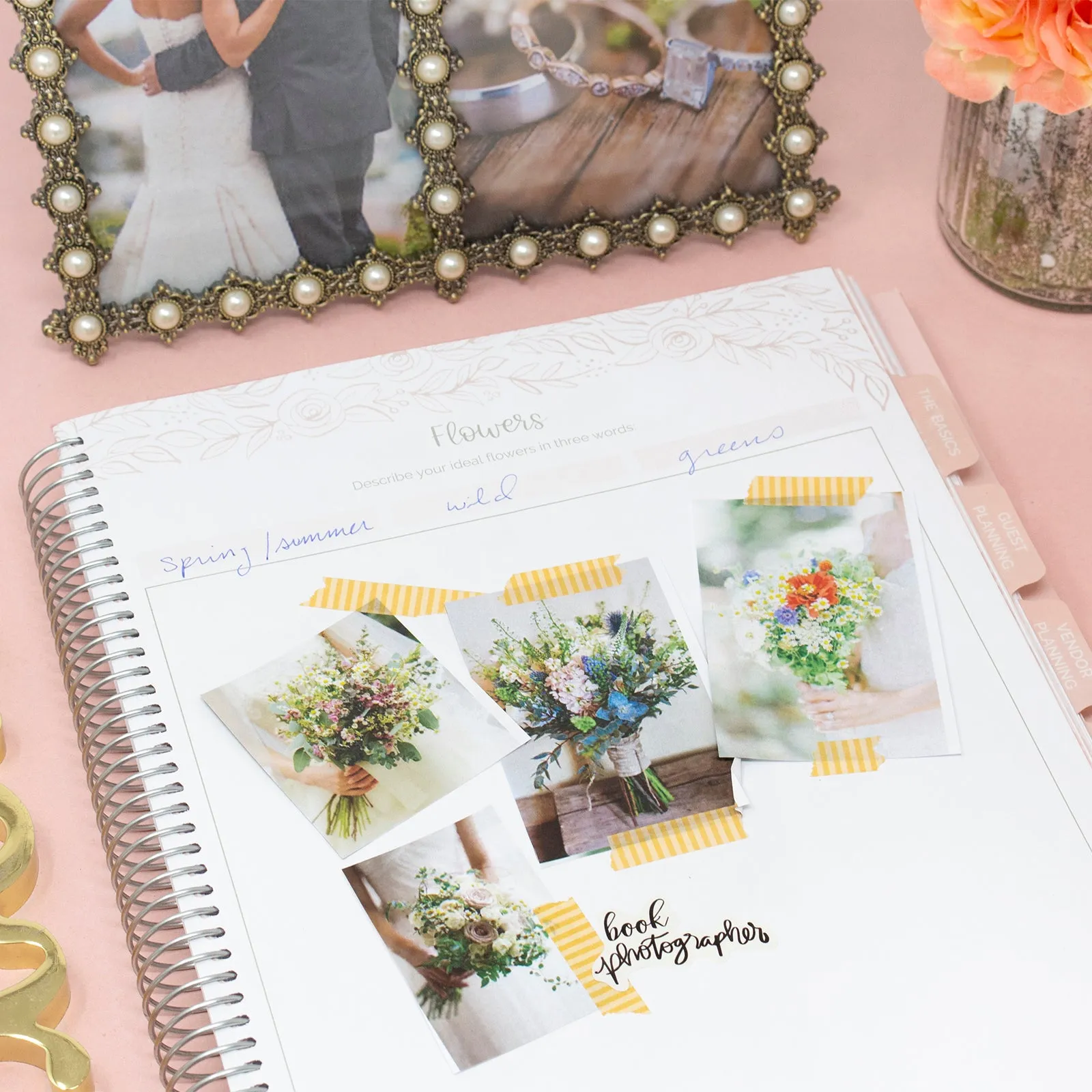 Wedding Planner & Calendar, Silver Floral