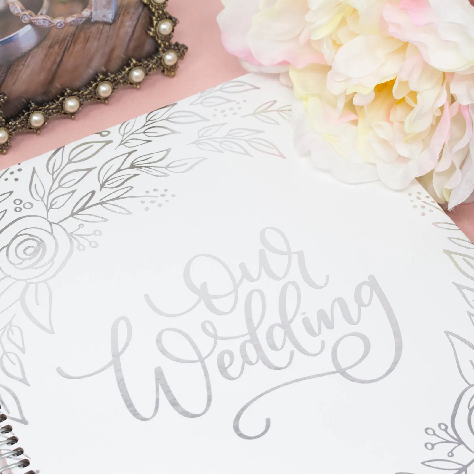 Wedding Planner & Calendar, Silver Floral