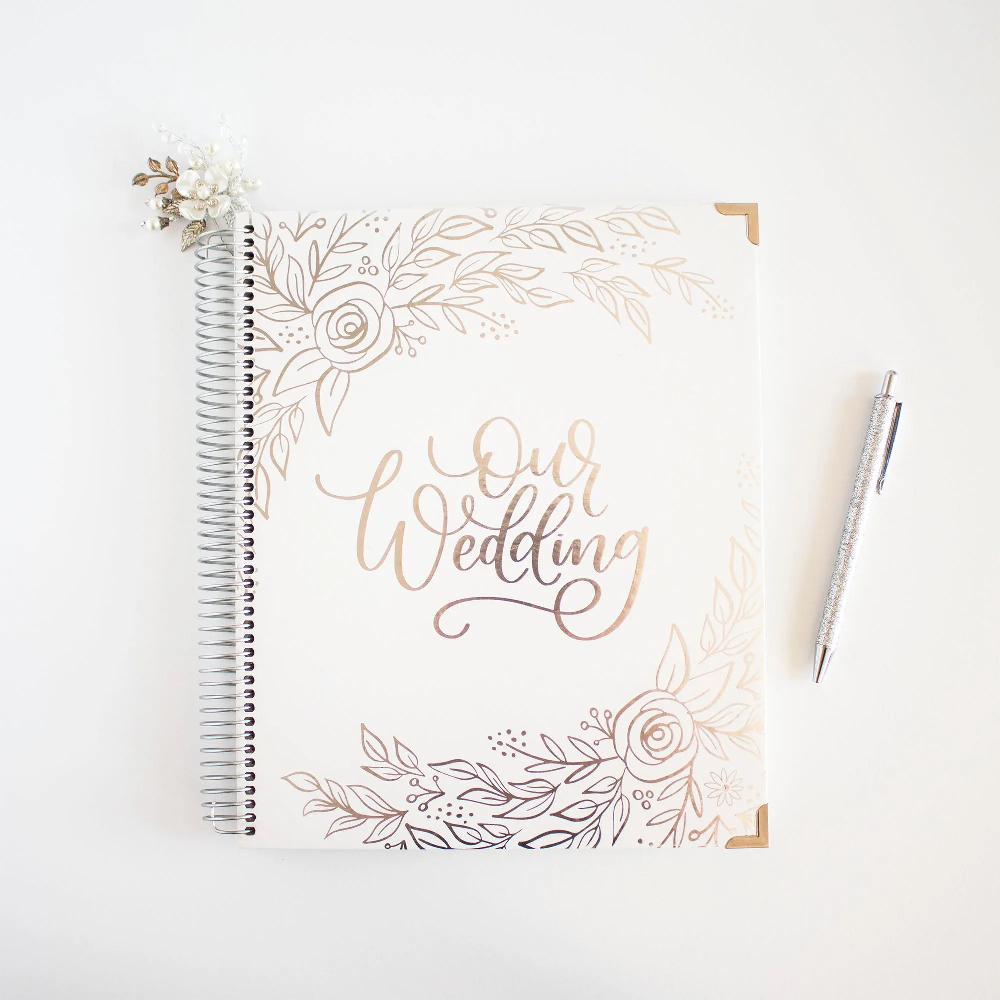 Wedding Planner & Calendar, Silver Floral