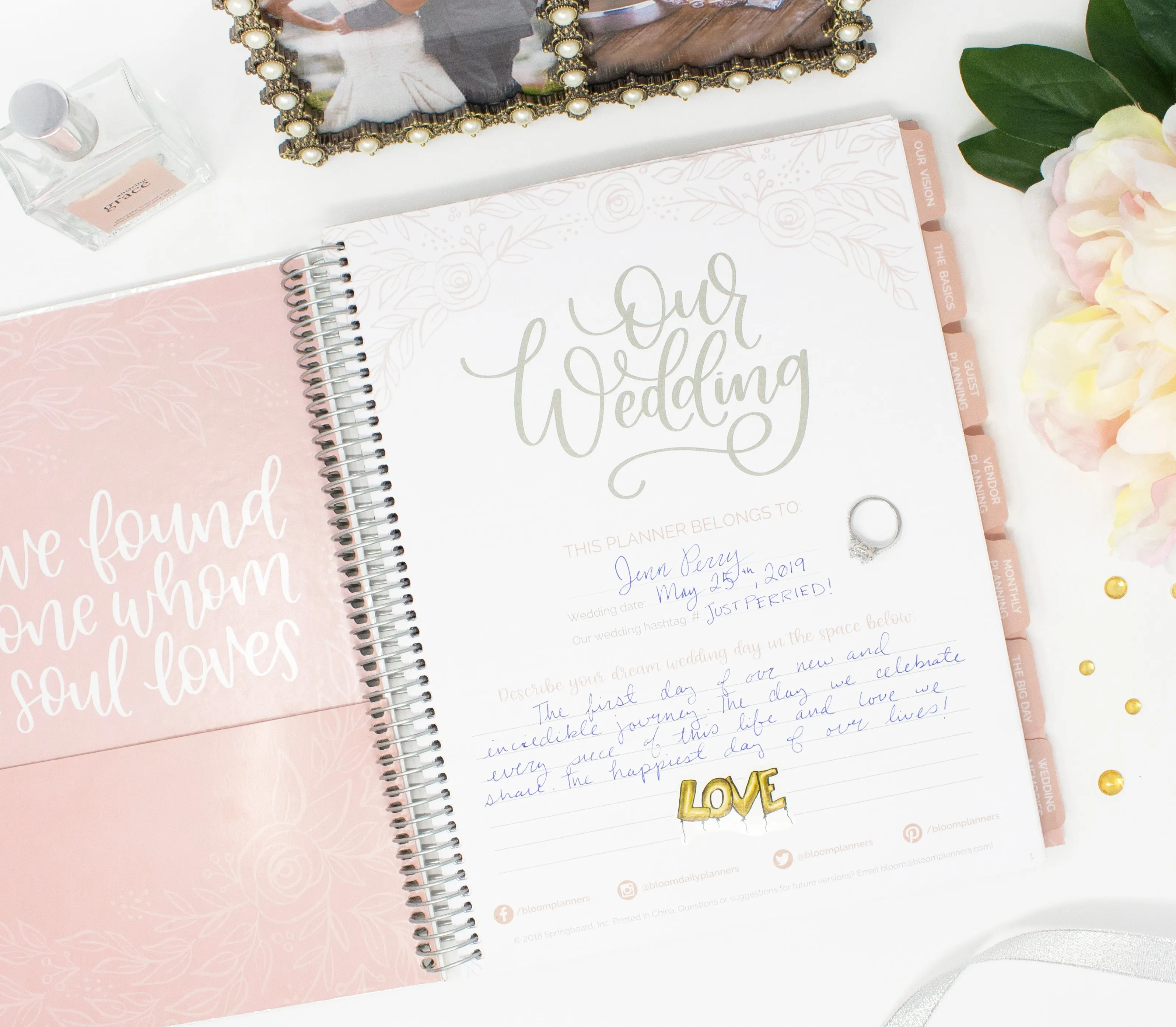 Wedding Planner & Calendar, Silver Floral