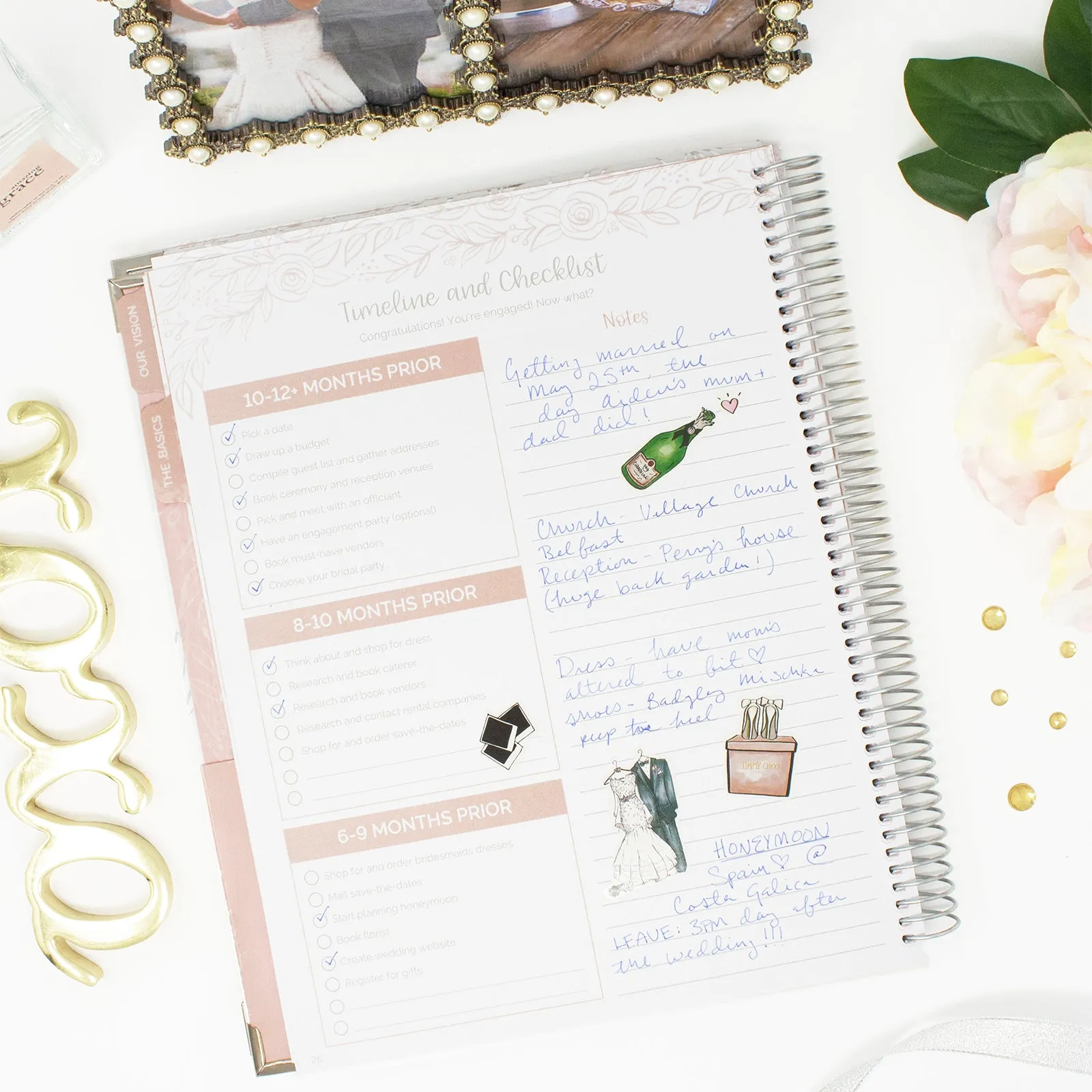 Wedding Planner & Calendar, Silver Floral